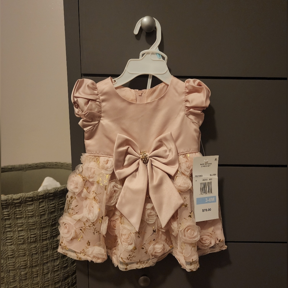 Elegant Pink Floral Dress for Kids 3-6M
